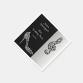 Serviette En Papier Silver Stiletto & Treble Cleft Anniversaire (Coin)