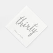 Serviette En Papier Silver White 30 Anniversaire Parties scintillant " (Coin)