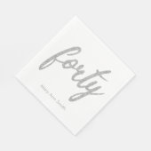 Serviette En Papier Silver White 40 Anniversaire Parties scintillant d (Coin)