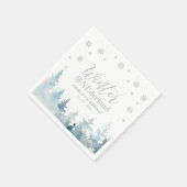 Serviette En Papier Silver Winter Onederland 1ère fête d'anniversaire (Coin)