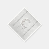 Serviette En Papier Silvery White Crescent Moon Stars (Coin)