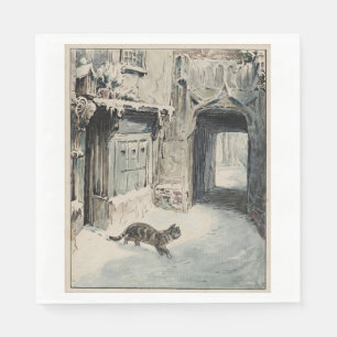 Serviette En Papier Simpkin le chat sort (par Beatrix Potter)
