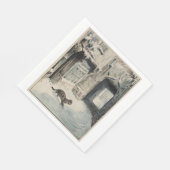 Serviette En Papier Simpkin le chat sort (par Beatrix Potter) (Coin)