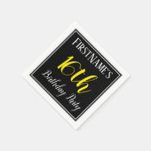 Serviette En Papier Simple, 16e fête d'anniversaire avec nom personnal (Coin)