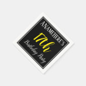 Serviette En Papier Simple, 17ème fête d'anniversaire avec nom personn (Coin)