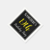 Serviette En Papier Simple, 19e fête d'anniversaire avec nom personnal (Coin)