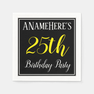 Serviette En Papier Simple, 25ème fête d'anniversaire avec nom perso