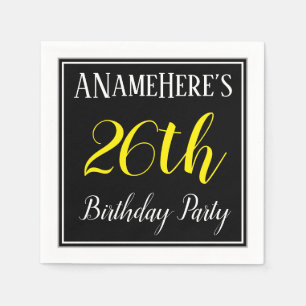 Serviette En Papier Simple, 26e fête d'anniversaire avec nom personnal