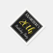 Serviette En Papier Simple, 26e fête d'anniversaire avec nom personnal (Coin)
