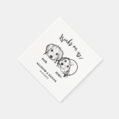 Serviette En Papier Simple 2 Chien face Animaux de compagnie Boissons  (Coin)