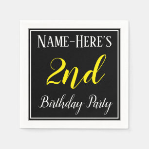 Serviette En Papier Simple, 2ème fête d'anniversaire avec nom personna