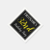 Serviette En Papier Simple, 32ème fête d'anniversaire avec nom personn (Coin)