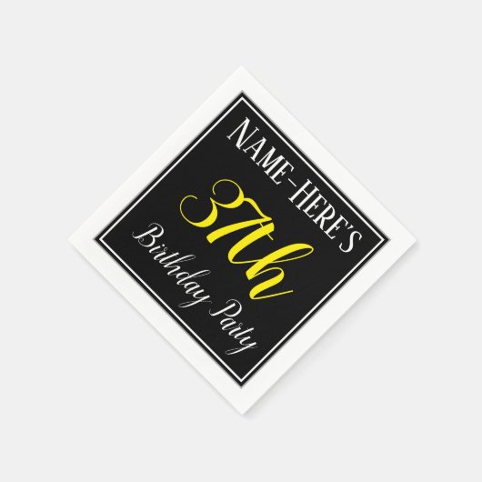 Serviette En Papier Simple, 37ème fête d'anniversaire avec nom personn (Coin)