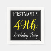 Serviette En Papier Simple, 49ème fête d'anniversaire avec nom personn (Devant)