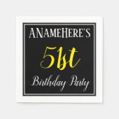 Serviette En Papier Simple, 51e fête d'anniversaire avec nom personnal (Devant)