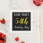 Serviette En Papier Simple, 54e fête d'anniversaire avec nom personnal (En situation)