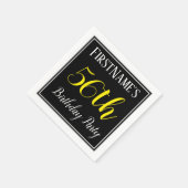 Serviette En Papier Simple, 56e fête d'anniversaire avec nom personnal (Coin)