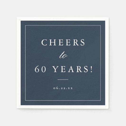 Serviette En Papier Simple 60e fête d'anniversaire (Devant)