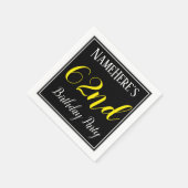 Serviette En Papier Simple, 62e fête d'anniversaire avec nom personnal (Coin)