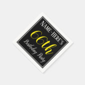 Serviette En Papier Simple, 66e fête d'anniversaire avec nom personnal (Coin)