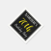 Serviette En Papier Simple, 70e fête d'anniversaire avec nom personnal (Coin)