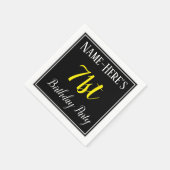 Serviette En Papier Simple, 71e fête d'anniversaire avec nom personnal (Coin)