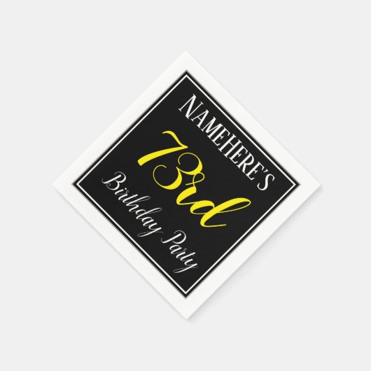 Serviette En Papier Simple, 73e fête d'anniversaire avec nom personnal (Coin)