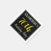 Serviette En Papier Simple, 76e fête d'anniversaire avec nom personnal (Coin)