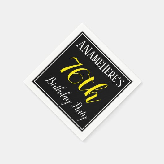 Serviette En Papier Simple, 76e fête d'anniversaire avec nom personnal (Coin)