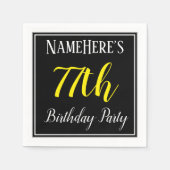 Serviette En Papier Simple, 77e fête d'anniversaire avec nom personnal (Devant)