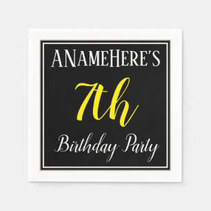 Serviette En Papier Simple, 7ème fête d'anniversaire avec nom personna