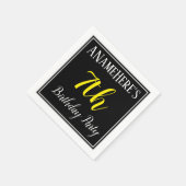 Serviette En Papier Simple, 7ème fête d'anniversaire avec nom personna (Coin)