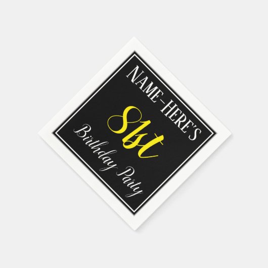 Serviette En Papier Simple, 81ème fête d'anniversaire avec nom personn (Coin)