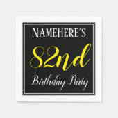 Serviette En Papier Simple, 82e fête d'anniversaire avec nom personnal (Devant)