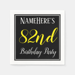 Serviette En Papier Simple, 82e fête d'anniversaire avec nom personnal