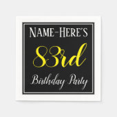 Serviette En Papier Simple, 83ème fête d'anniversaire avec nom personn (Devant)