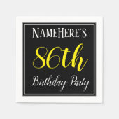 Serviette En Papier Simple, 86e fête d'anniversaire avec nom personnal (Devant)