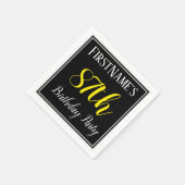 Serviette En Papier Simple, 87e fête d'anniversaire avec nom personnal (Coin)