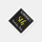 Serviette En Papier Simple, 8e fête d'anniversaire avec nom personnali (Coin)