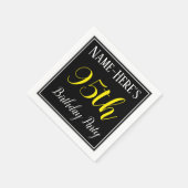 Serviette En Papier Simple, 95e fête d'anniversaire avec nom personnal (Coin)