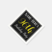 Serviette En Papier Simple, 96e fête d'anniversaire avec nom personnal (Coin)