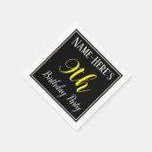 Serviette En Papier Simple, 9e fête d'anniversaire avec nom personnali (Coin)