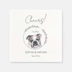 Serviette En Papier Simple anglais Bulldog Mariage Cocktail