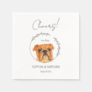 Serviette En Papier Simple anglais Bulldog Mariage Cocktail