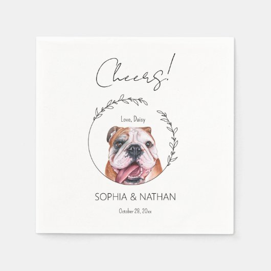 Serviette En Papier Simple anglais Bulldog Mariage Cocktail (Devant)