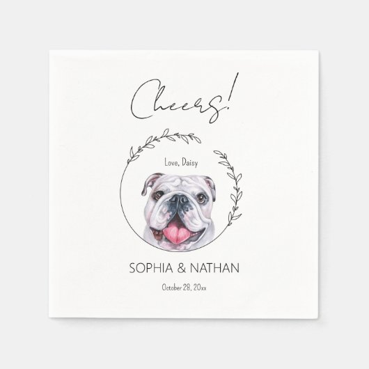 Serviette En Papier Simple anglais Bulldog Mariage Cocktail (Devant)