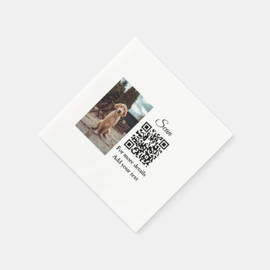 Serviette En Papier Simple animal name details QR code add text photo (Coin)
