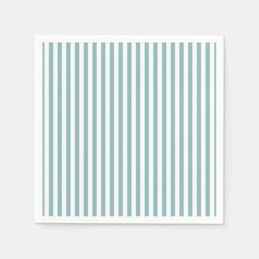 Serviette En Papier Simple Aqua et Motif blanc (Devant)