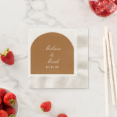 Serviette En Papier Simple Arch Terracotta Forme Monogramme (En situation)