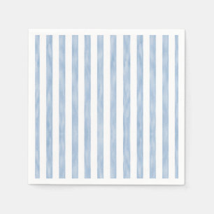Serviette En Papier Simple Baby Shower côtier avec rayures bleues
